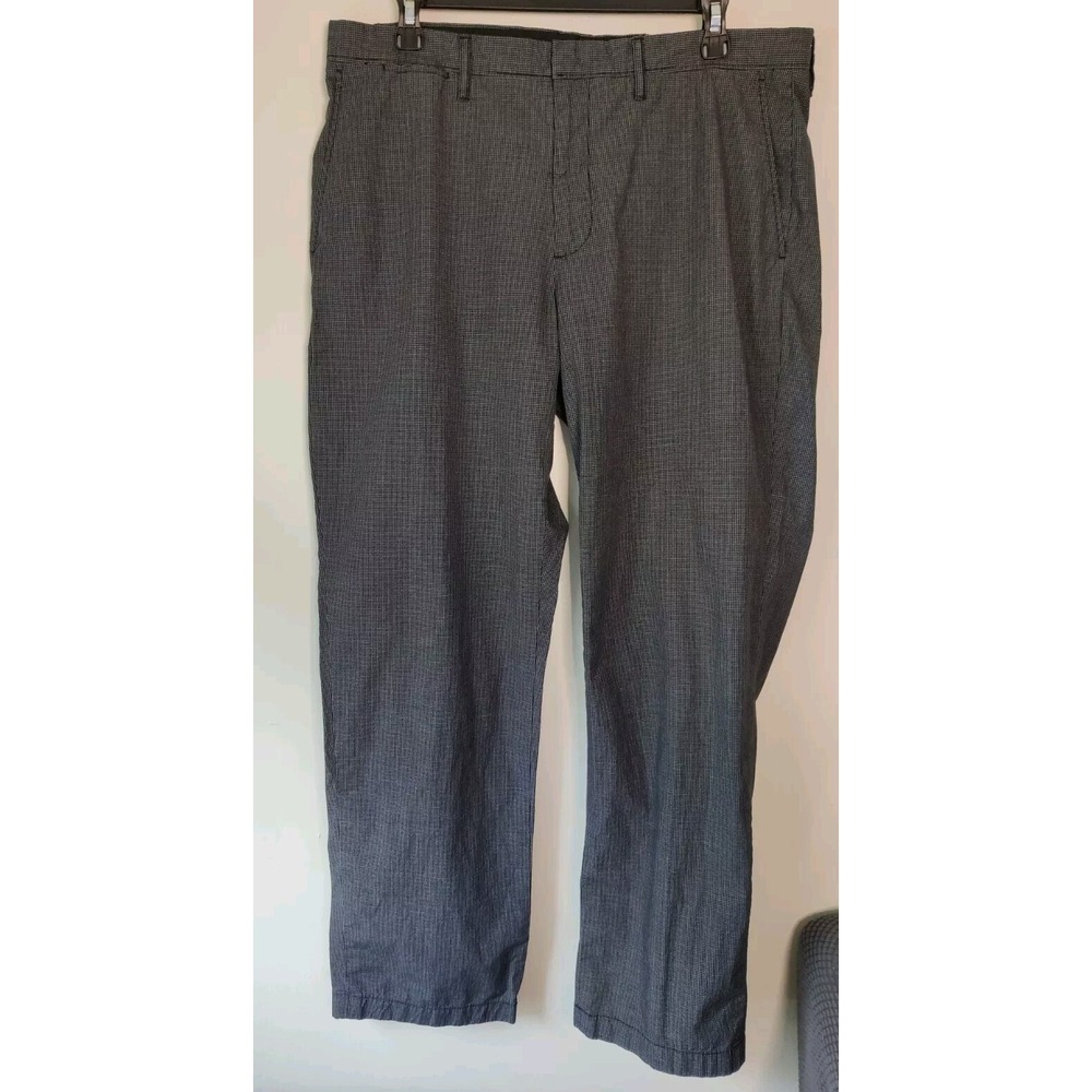 J. Crew Dress Pants Mens‎ 34 x30 Black/White Check, Gray Look Cotton Lightweight